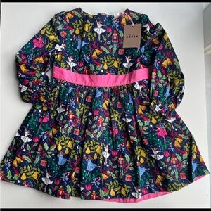 Mini Boden NWTsoft cord dress nutcracker print 4-5Y
